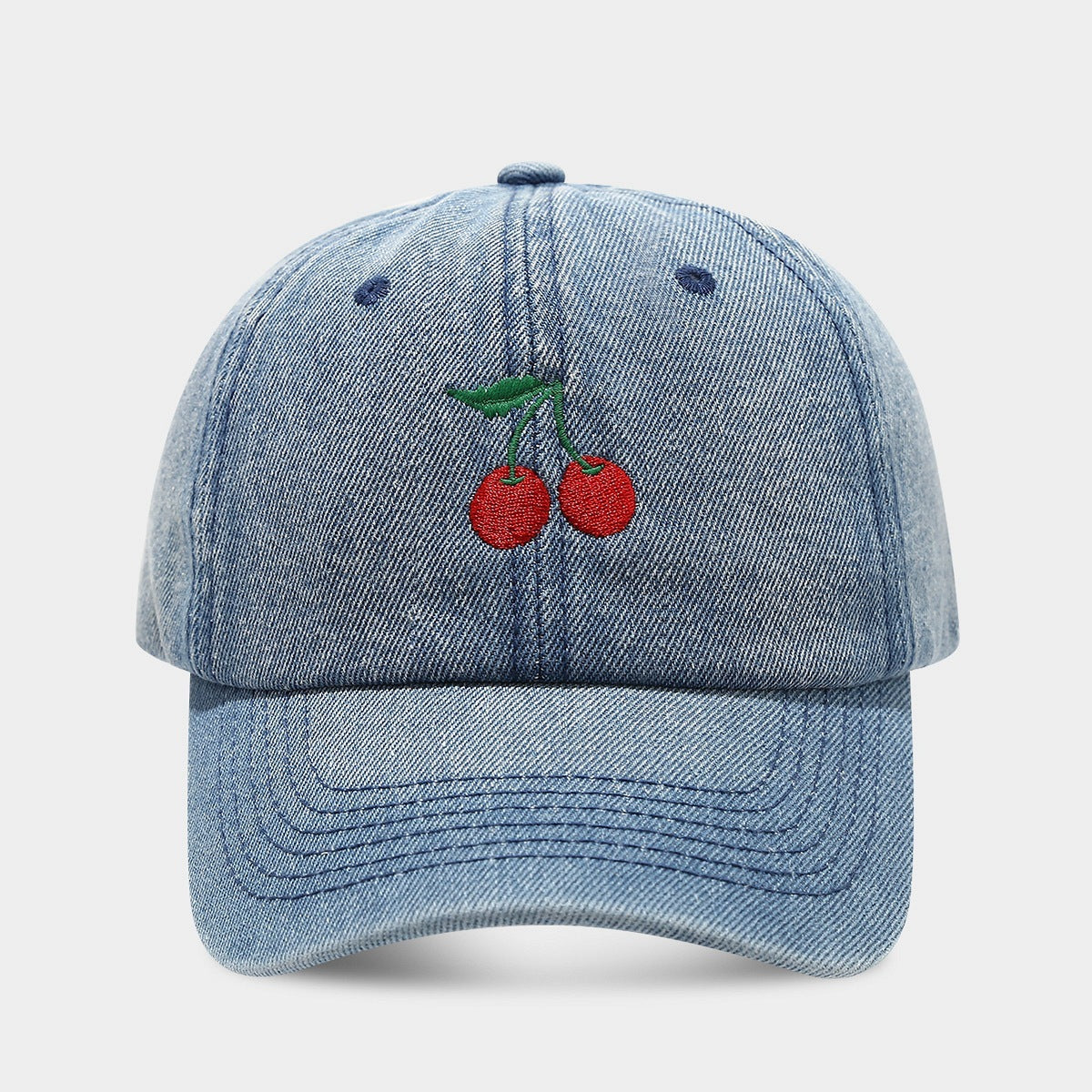 Denim Cherry Cap