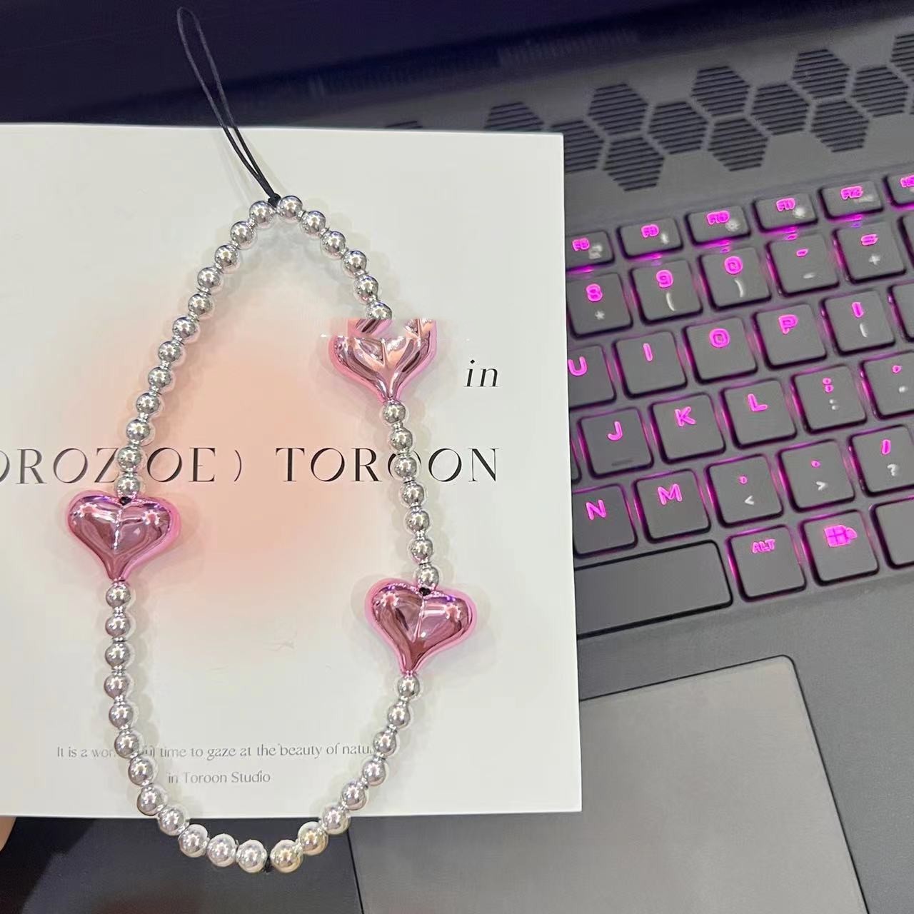 Heart Beaded Camera/Phone Charm