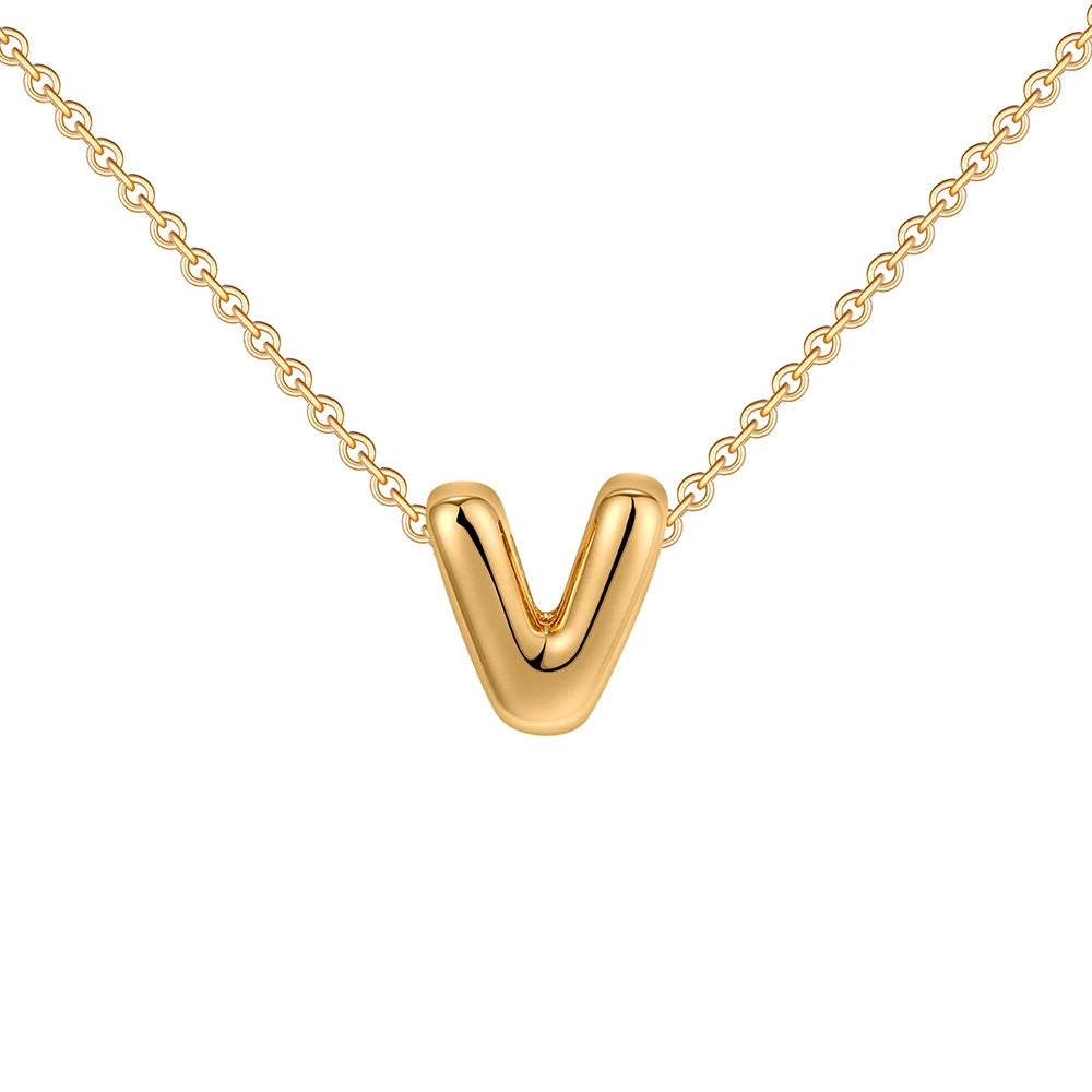 Gold Letter Necklace 14k