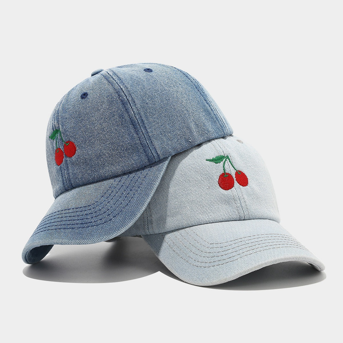 Denim Cherry Cap