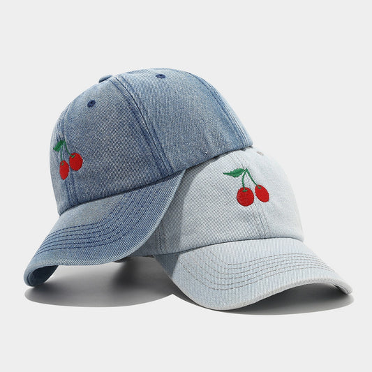 Denim Cherry Cap