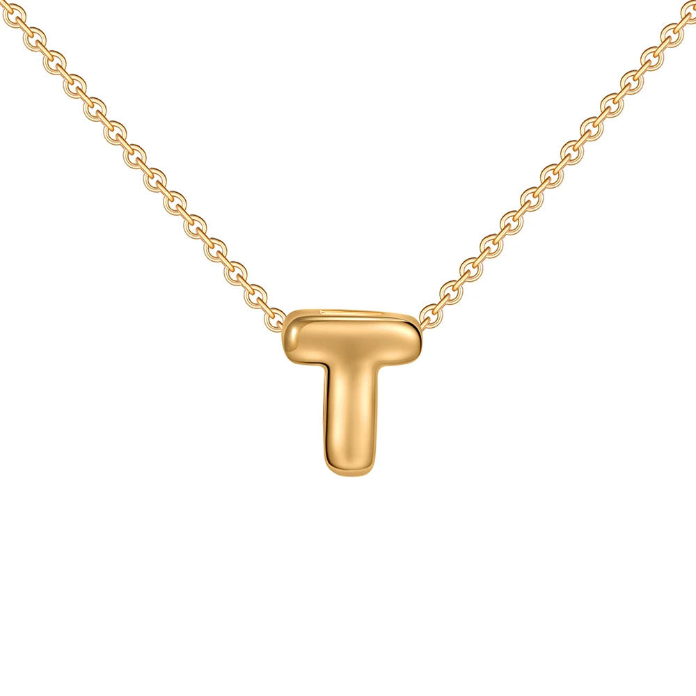 Gold Letter Necklace 14k