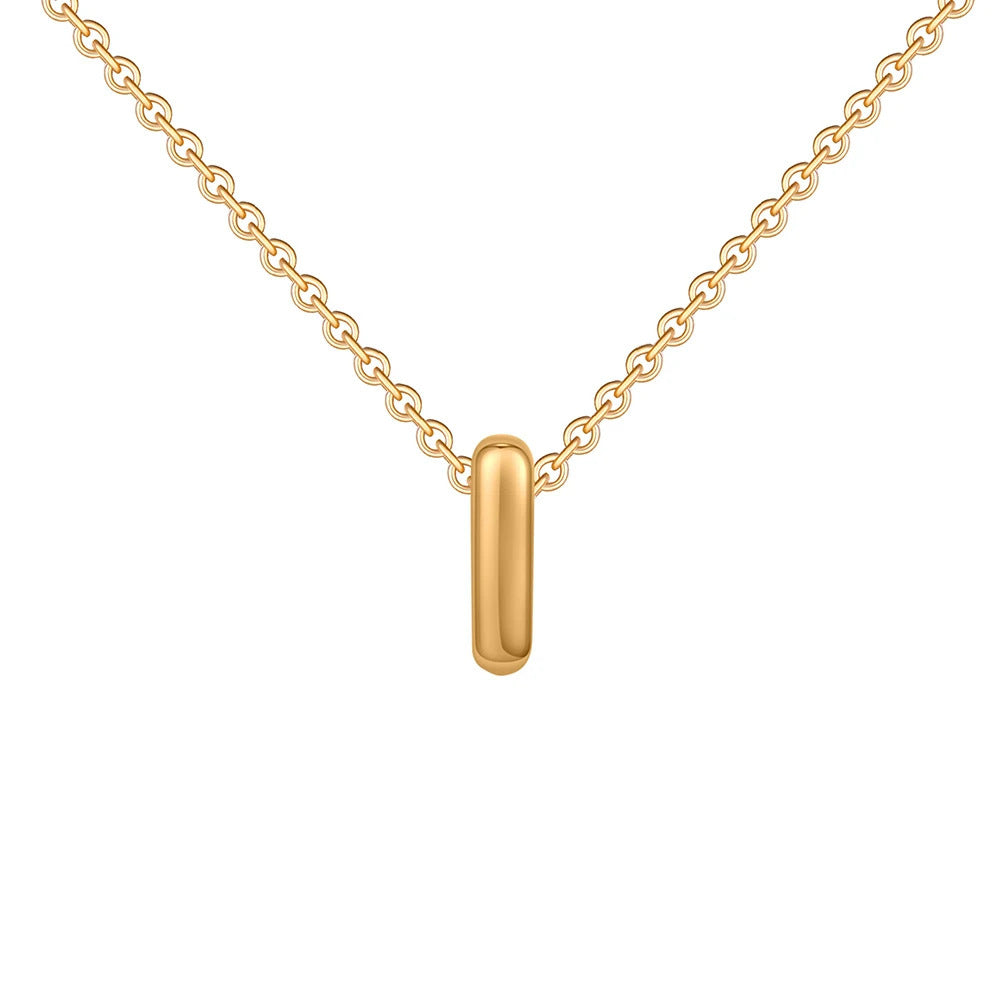 Gold Letter Necklace 14k