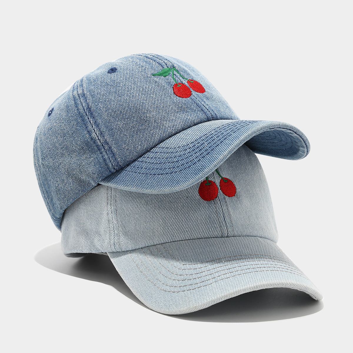 Denim Cherry Cap