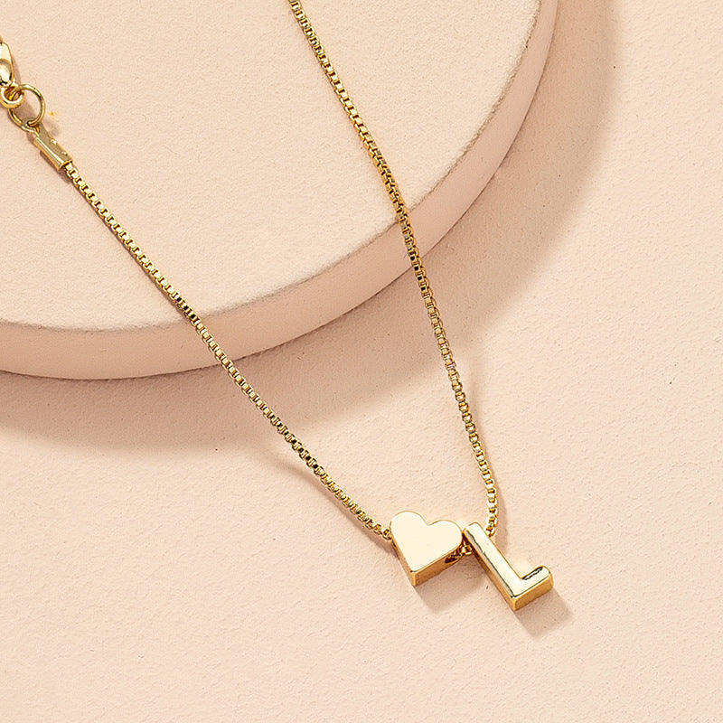 Gold Custom Heart-shaped Initials Bracelet