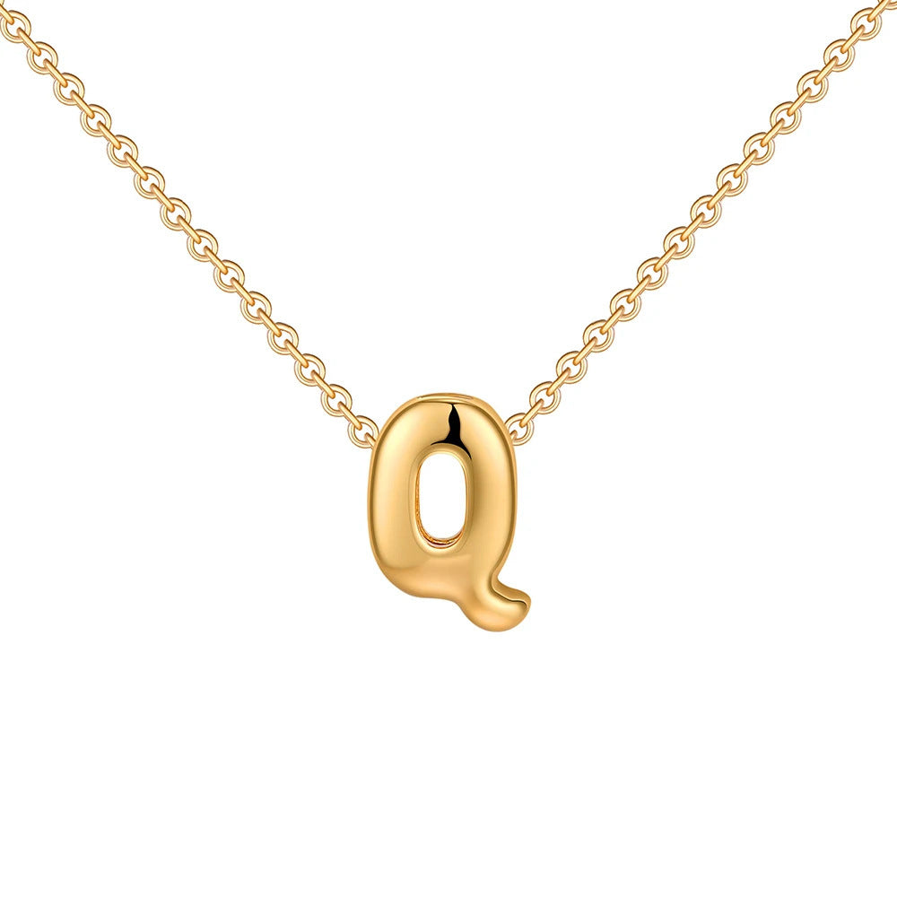 Gold Letter Necklace 14k