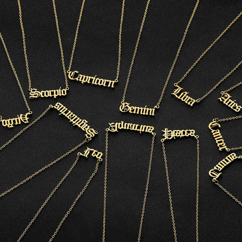 Zodiac Sign Chain Necklace 14K