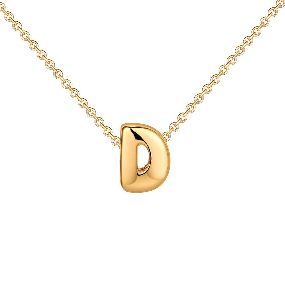 Gold Letter Necklace 14k