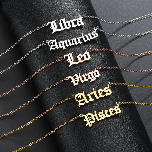 Zodiac Sign Chain Necklace 14K