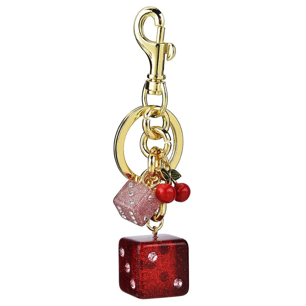 Retro Dice Cherry Keychain