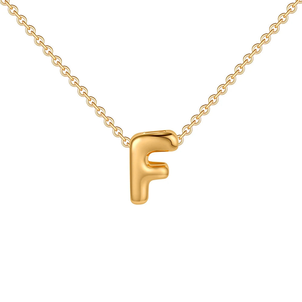 Gold Letter Necklace 14k