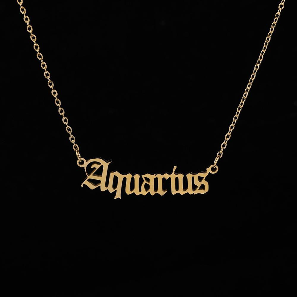 Zodiac Sign Chain Necklace 14K