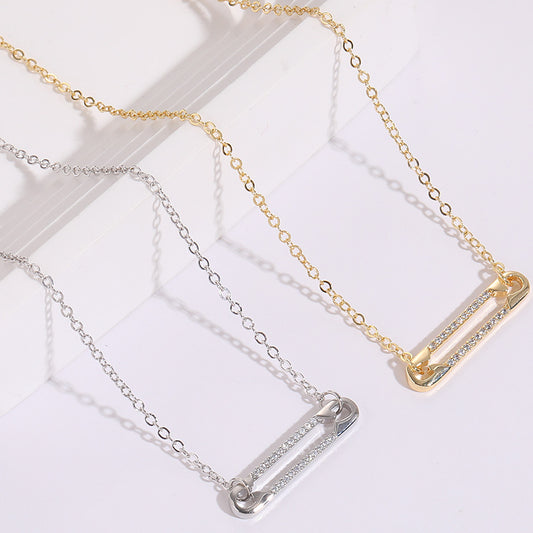 Crystal Pendant Clip 14k Necklace