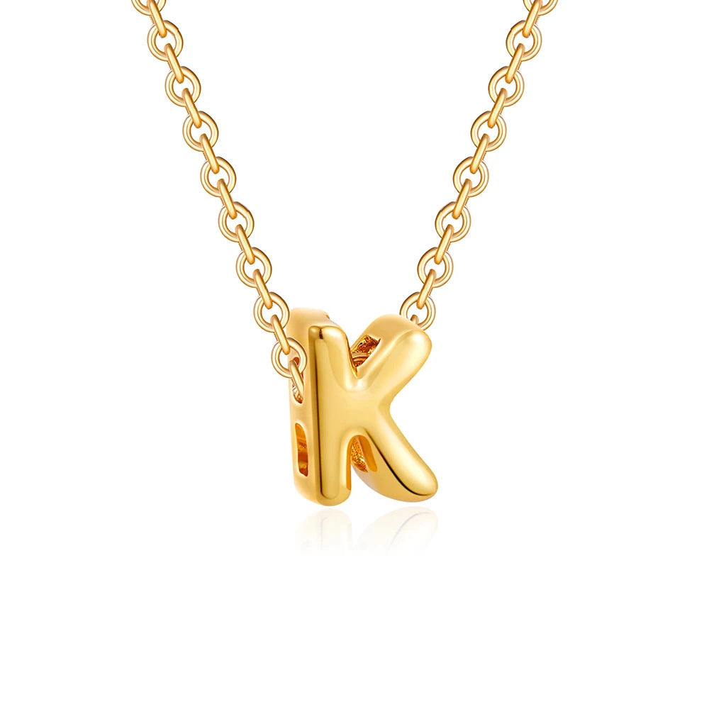 Gold Letter Necklace 14k