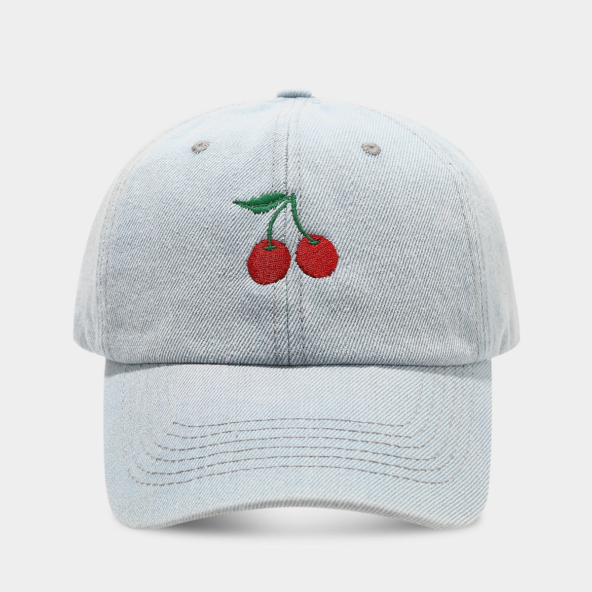 Denim Cherry Cap