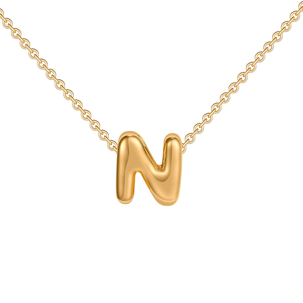 Gold Letter Necklace 14k