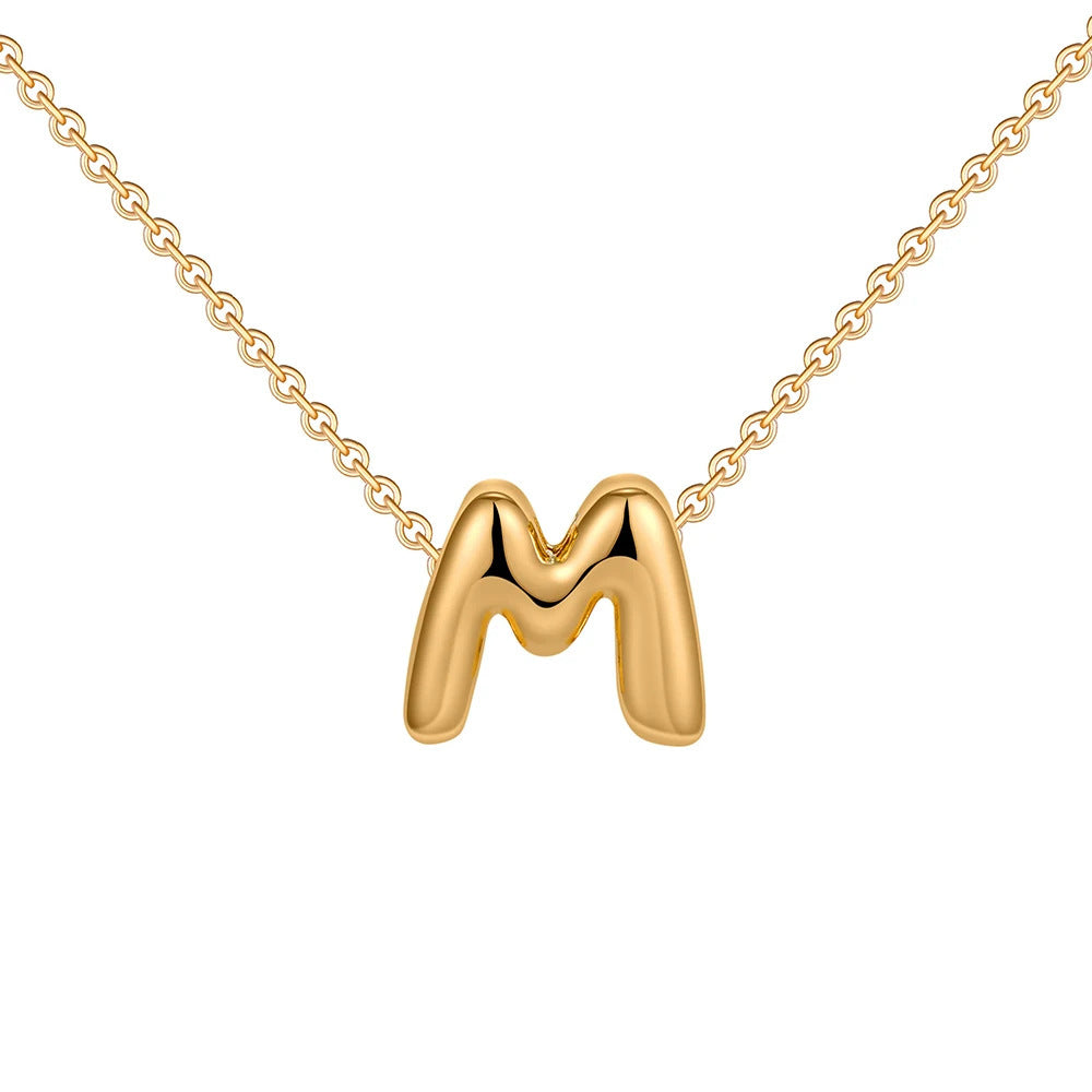 Gold Letter Necklace 14k