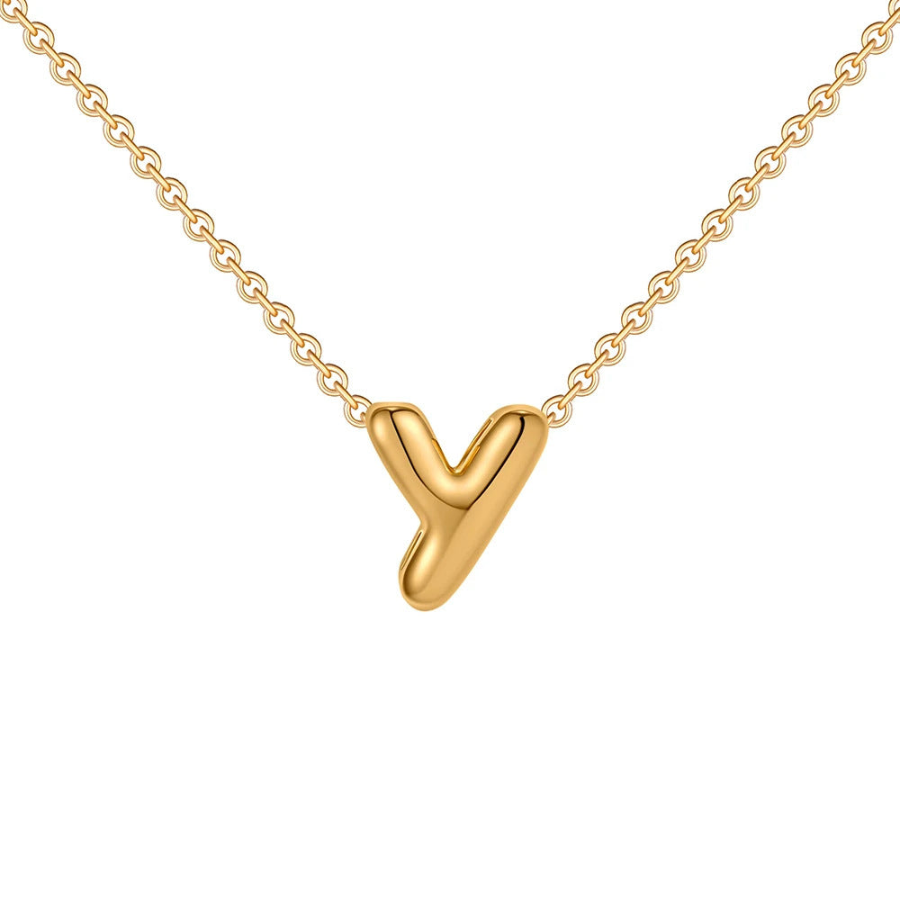 Gold Letter Necklace 14k
