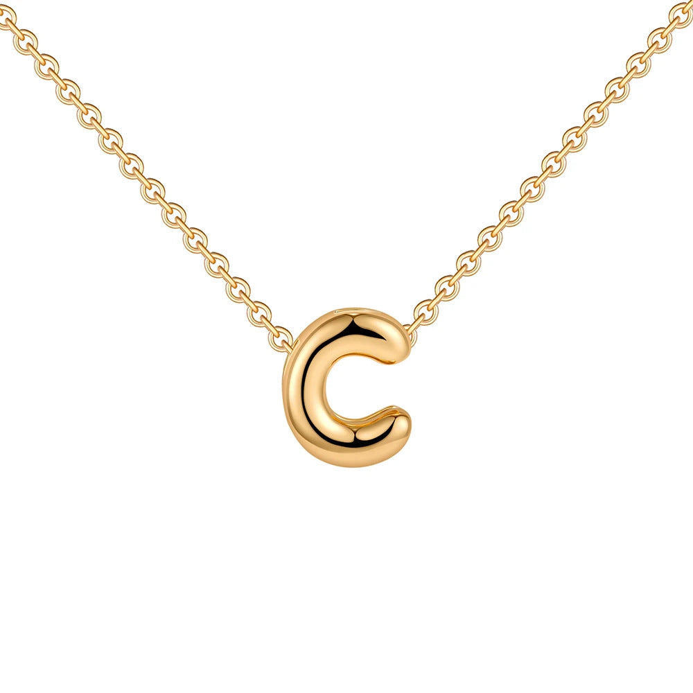 Gold Letter Necklace 14k