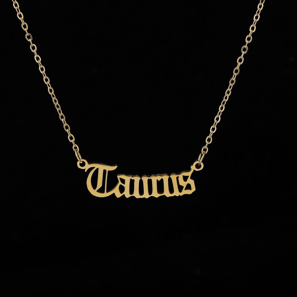 Zodiac Sign Chain Necklace 14K