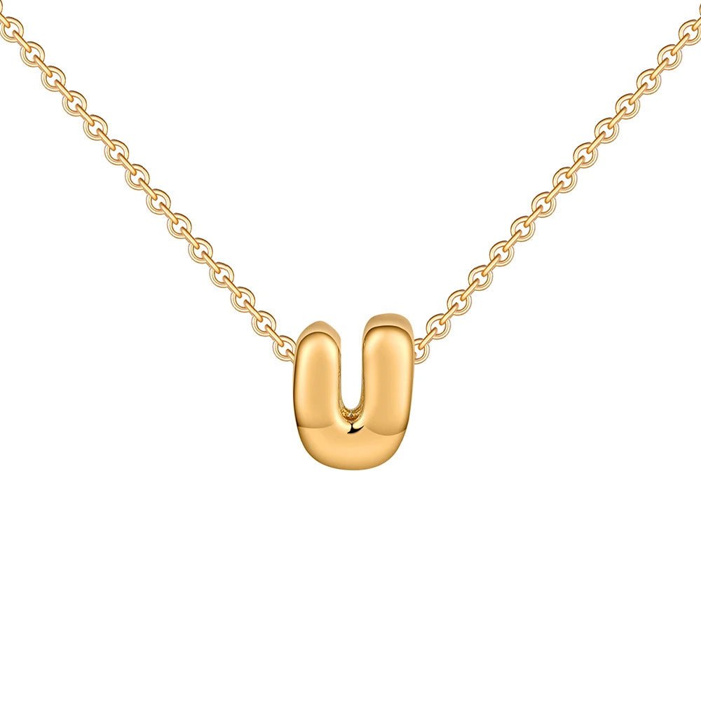 Gold Letter Necklace 14k