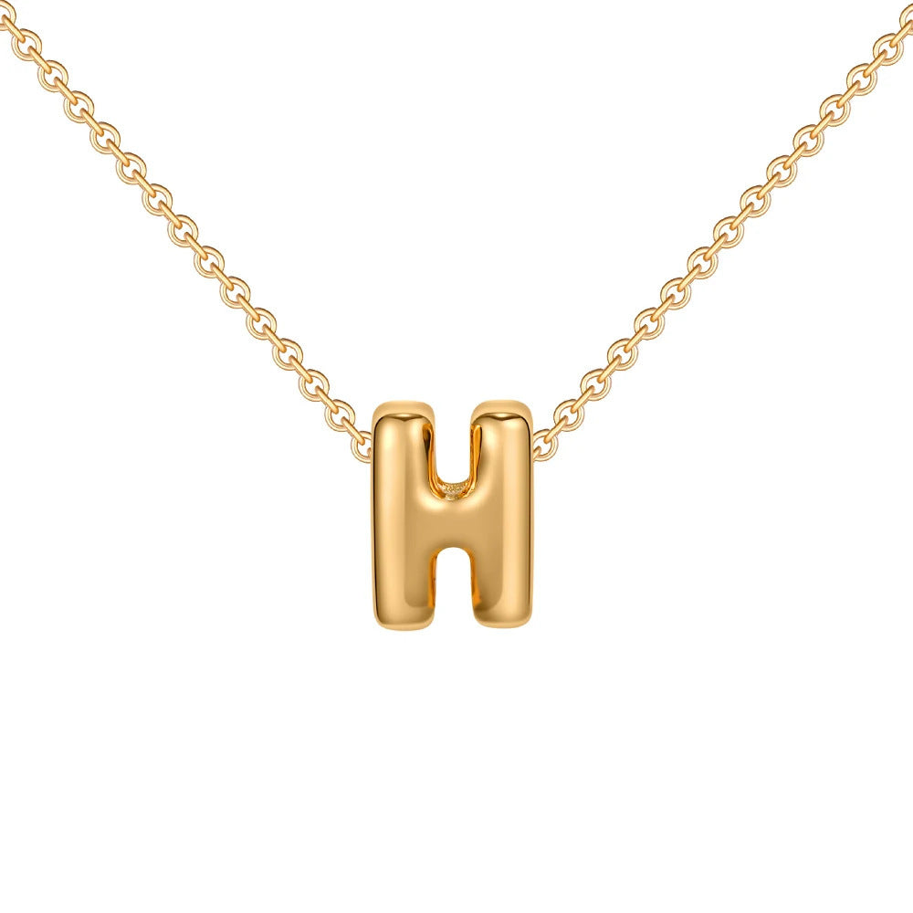 Gold Letter Necklace 14k