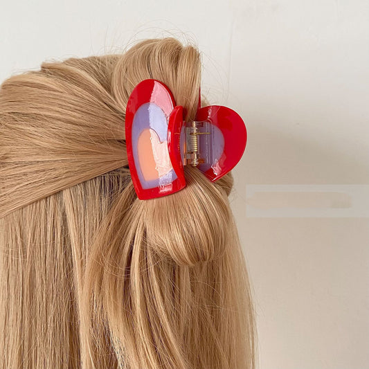 Retro Love Heart Claw Clip