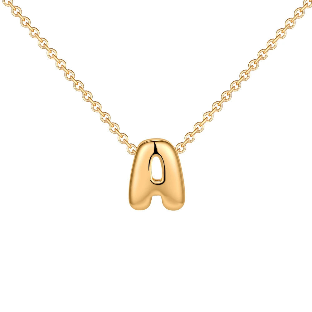 Gold Letter Necklace 14k