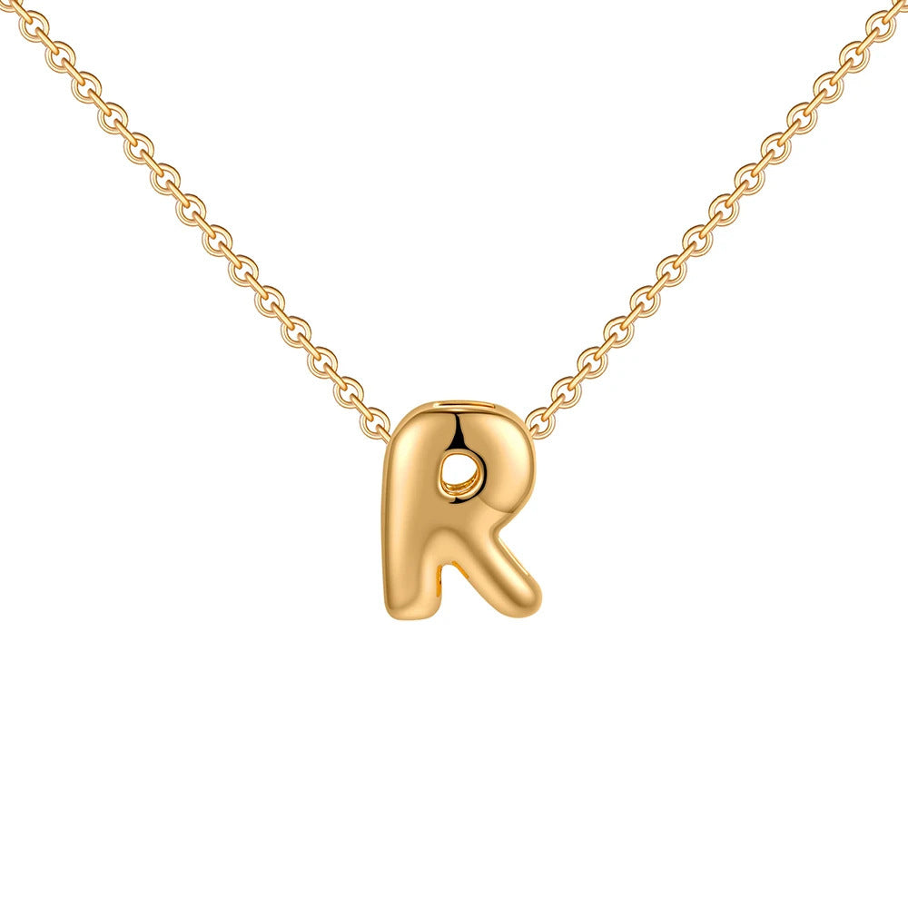 Gold Letter Necklace 14k