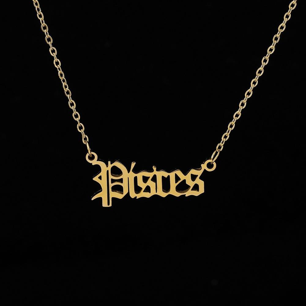 Zodiac Sign Chain Necklace 14K