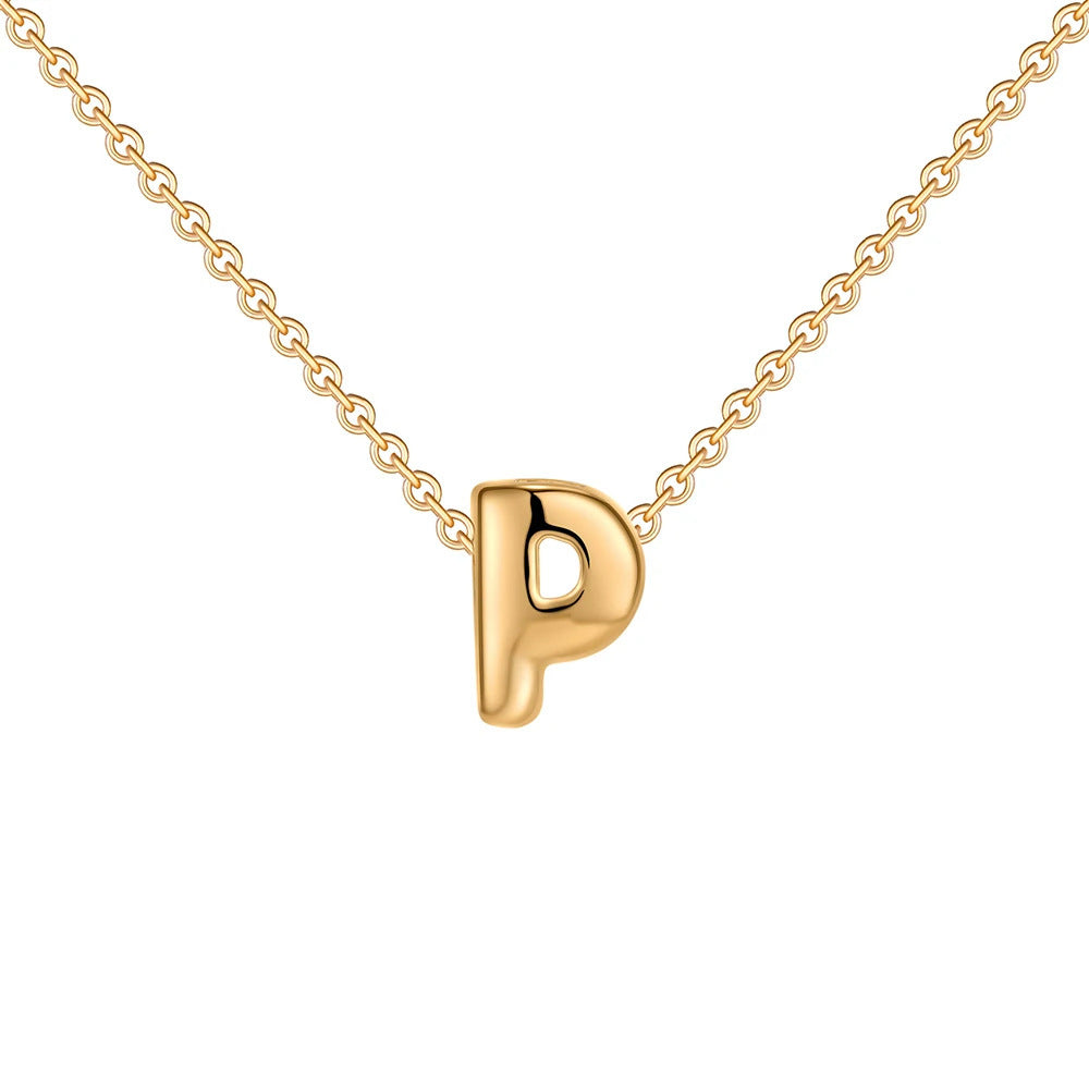 Gold Letter Necklace 14k