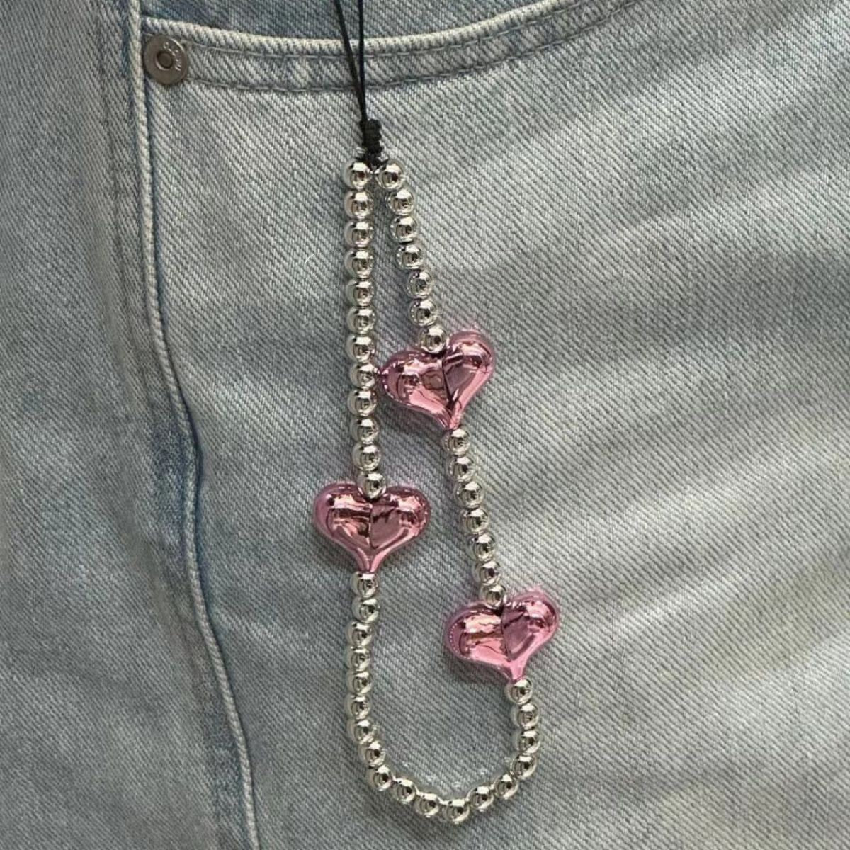 Heart Beaded Camera/Phone Charm