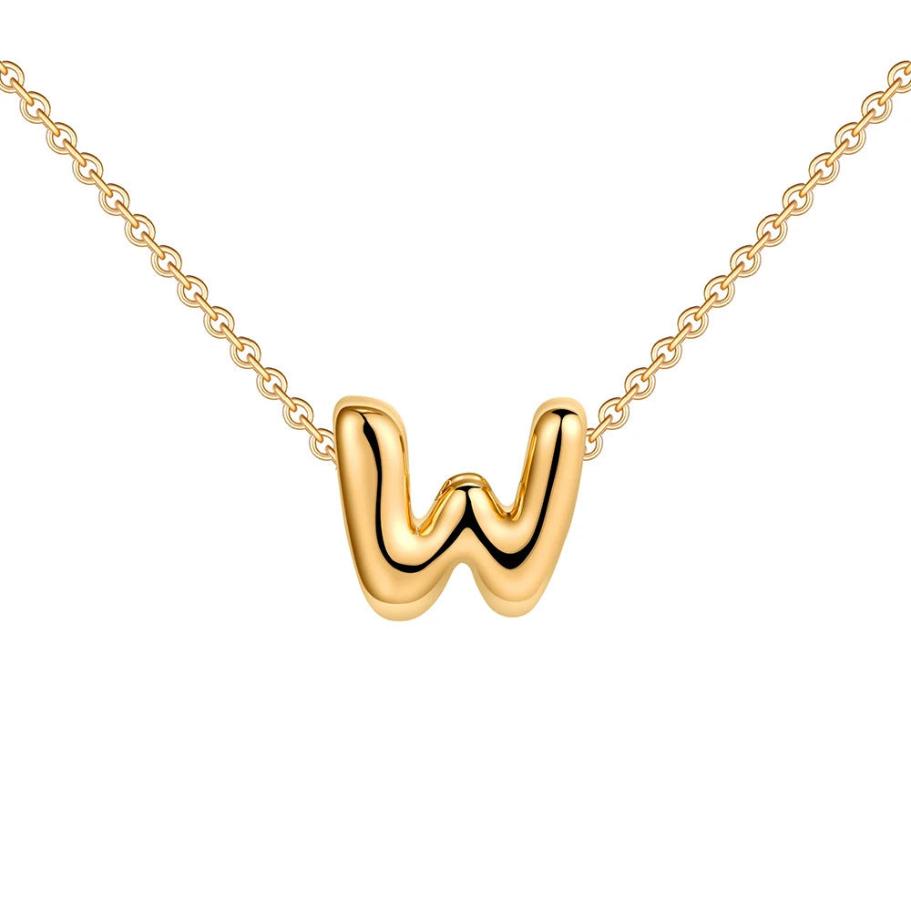 Gold Letter Necklace 14k