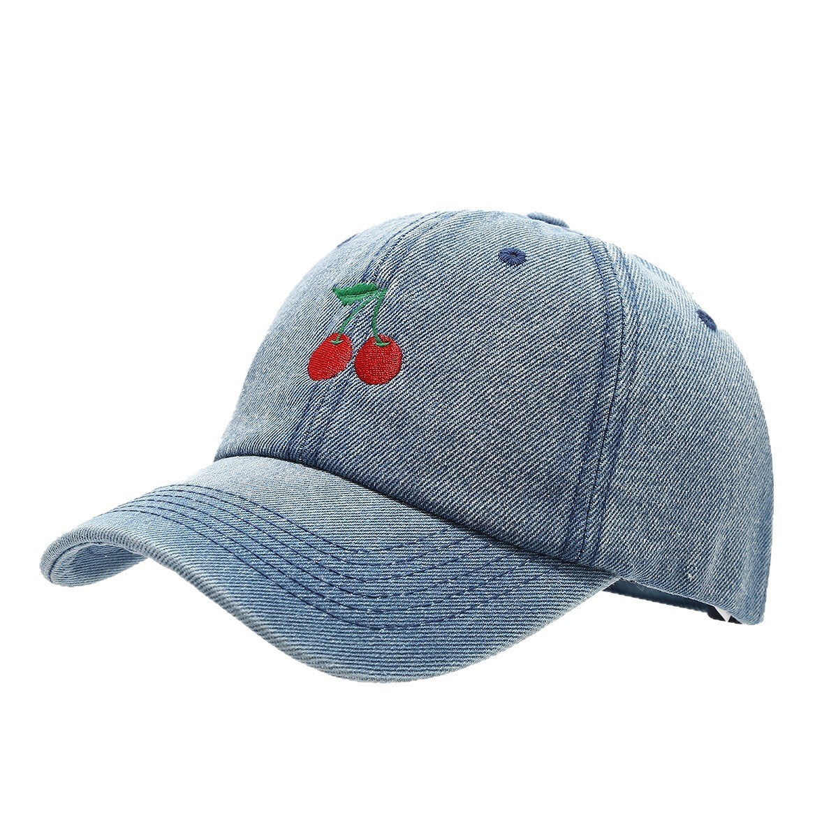Denim Cherry Cap