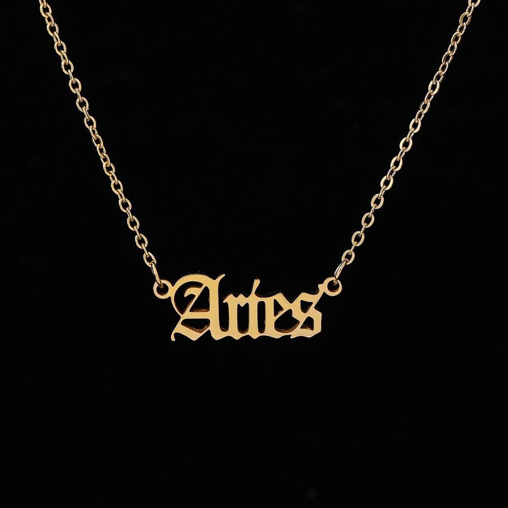 Zodiac Sign Chain Necklace 14K