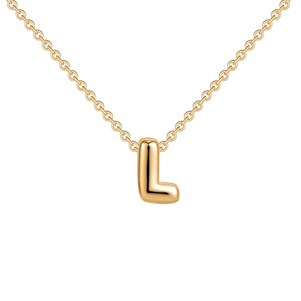Gold Letter Necklace 14k