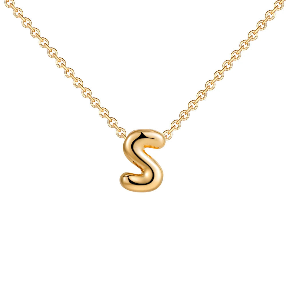 Gold Letter Necklace 14k