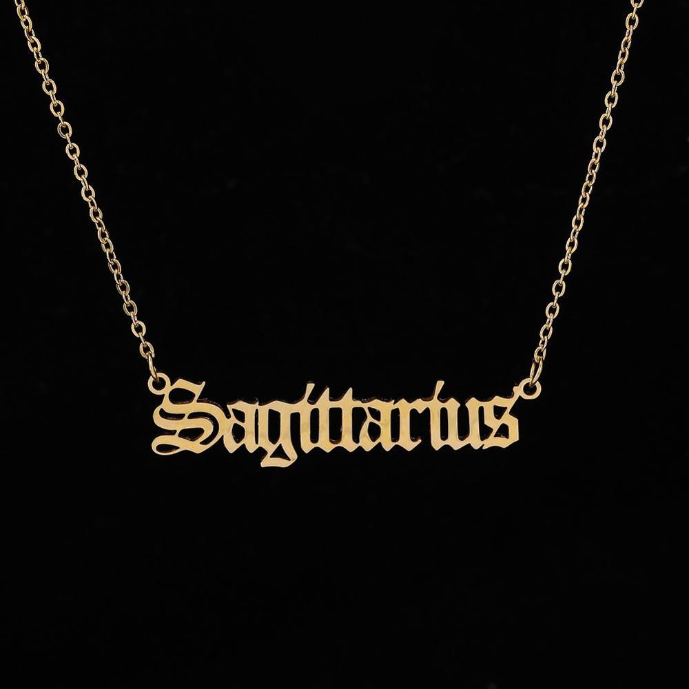 Zodiac Sign Chain Necklace 14K
